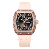 Expedition E 6814 MF Ladies Peach Dial Black Rubber Strap